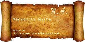 Markovitz Anita névjegykártya